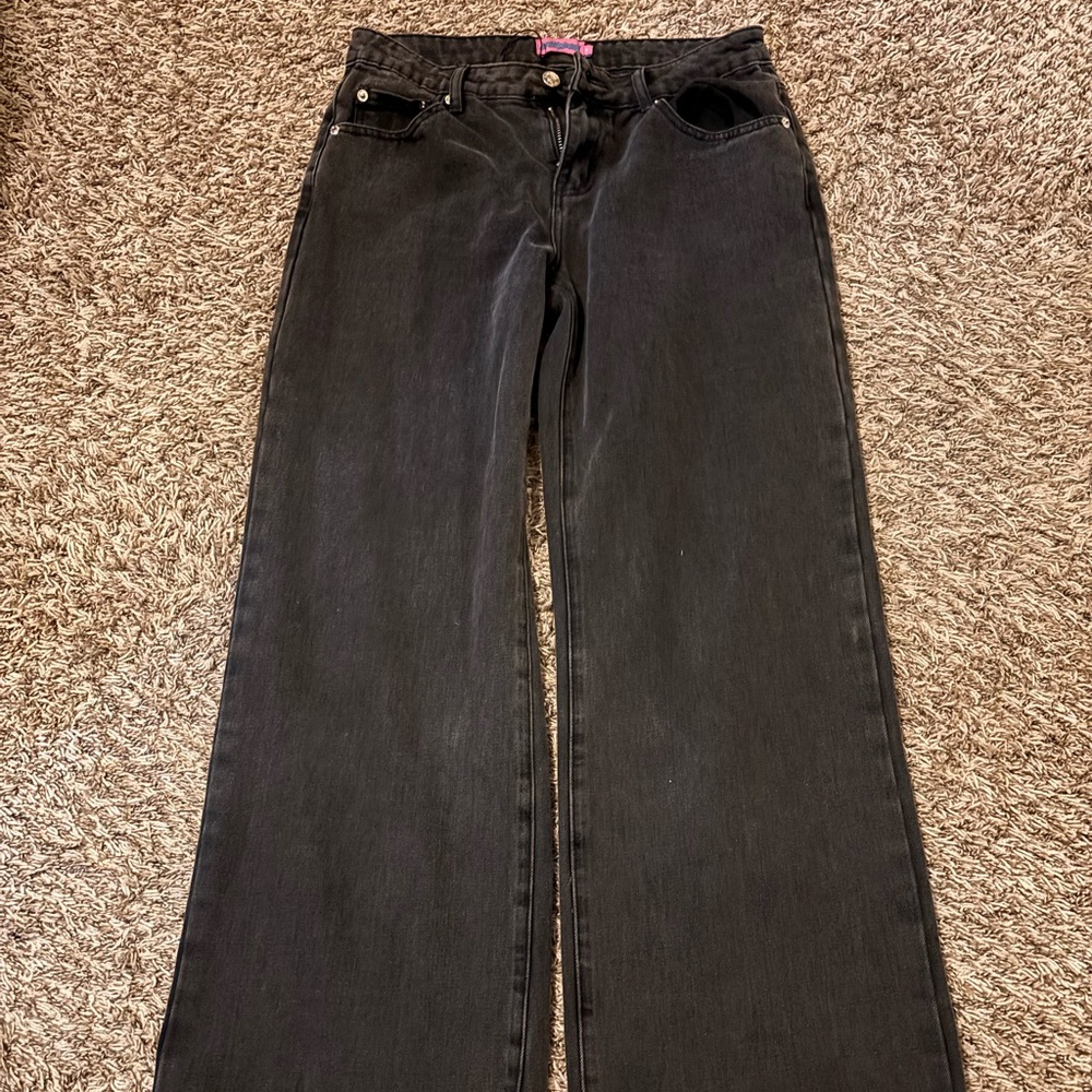 Edikted low rise jeans black
